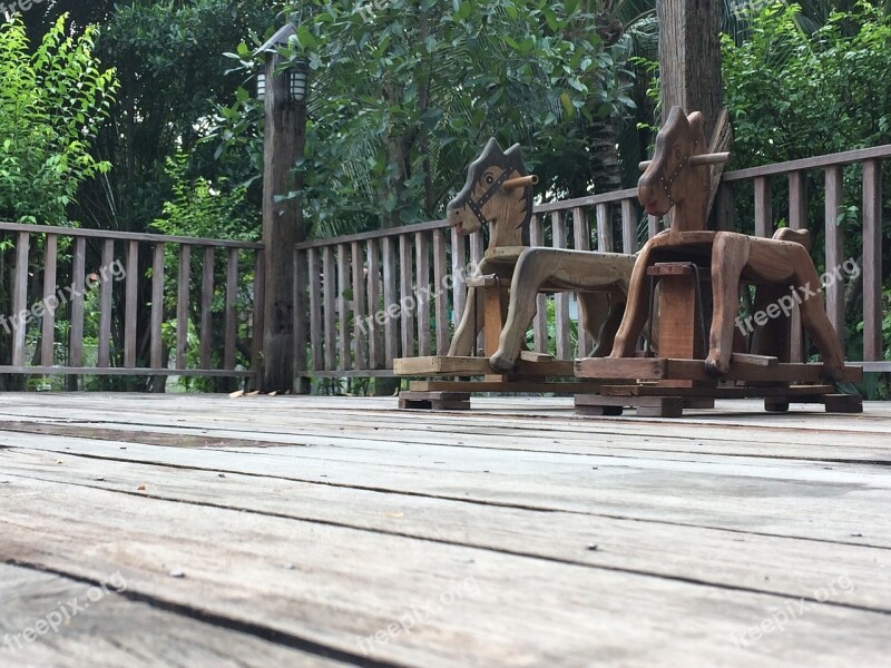 Horse Horse Toys Terrace Wooden Horse Wooden Terrace