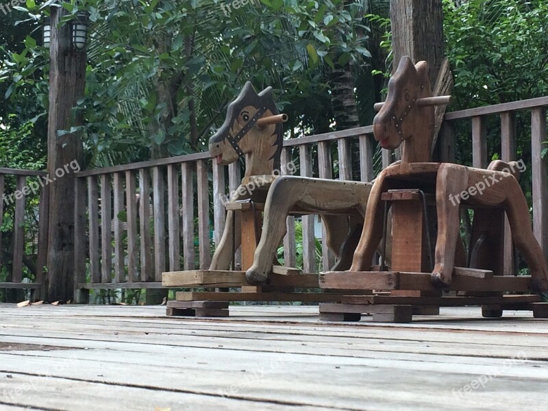 Horse Horse Toys Terrace Wooden Horse Wooden Terrace