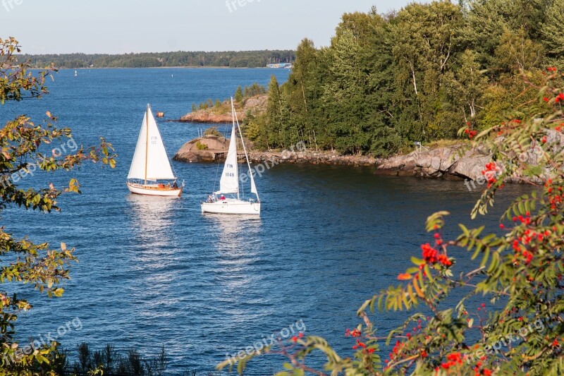 Sea Sailboat Finnish Coast Archipelago