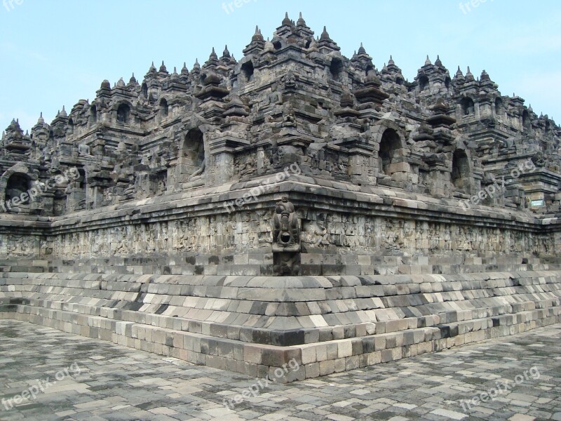 Corner Borobudor Temple Free Photos