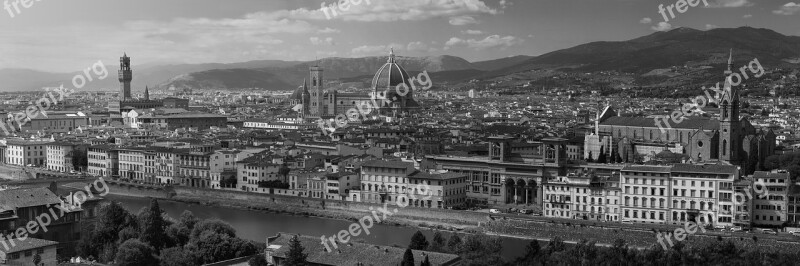 Florence Italy Tuscany Black And White Panoramic