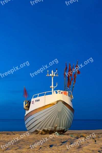 Ship Cutter Fishing Boat Blue Blue Hour