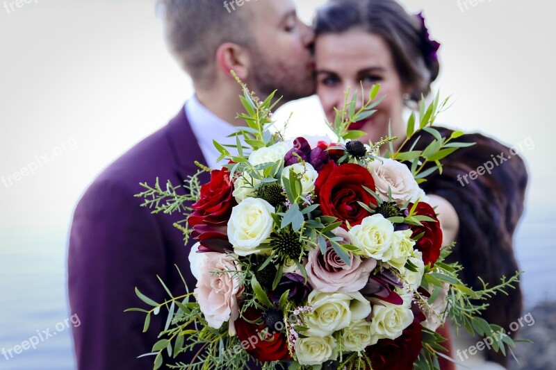 Kiss Bride Groom Wedding Flowers