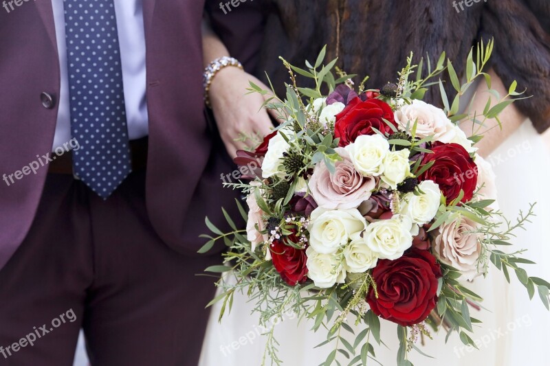 Flowers Bouquet Wedding Bride Groom