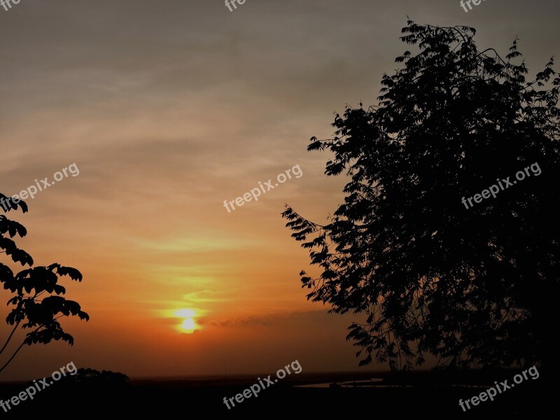 Plain Sunset Sky Sun Free Photos