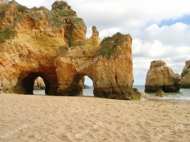 Algarve Tresirmaos Cliffs Beach Sand