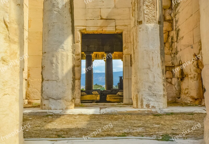 Greece Greek Temple Athens Ancient