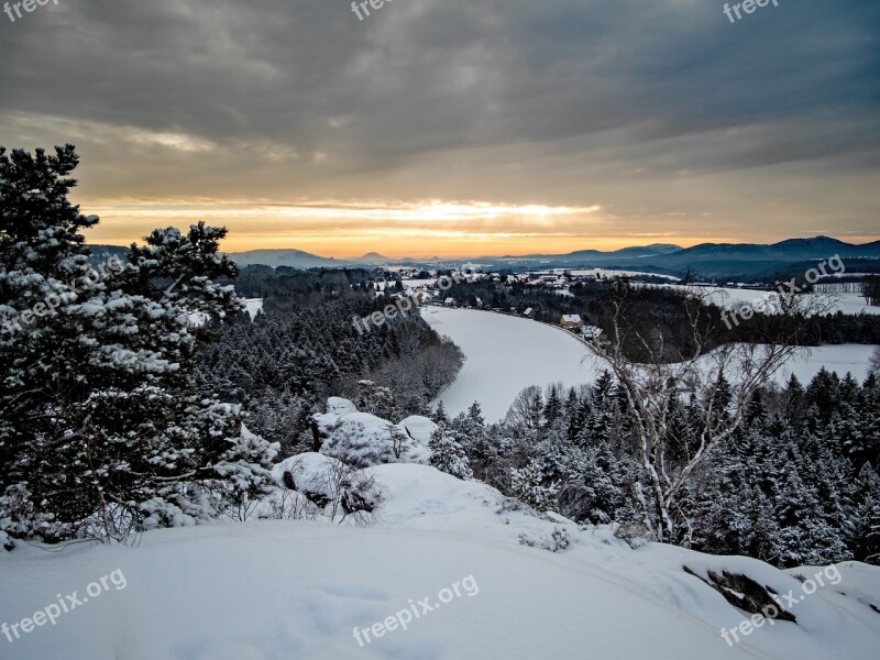 Winter Snow Mountains Wintry Landscape