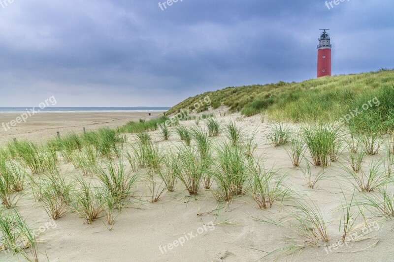 Travel Landscape Holland Dunes Lighthouse