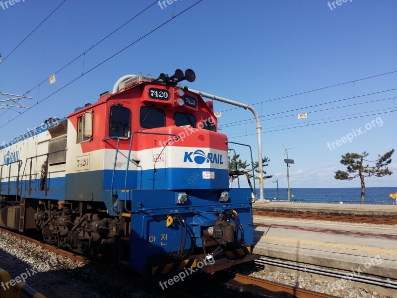 Train Locomotive Railway Transportation Republic Of Korea