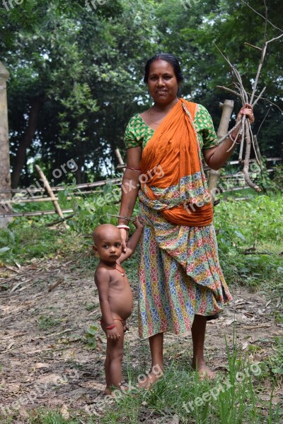 Mother Child Bonding West Bengal Indian