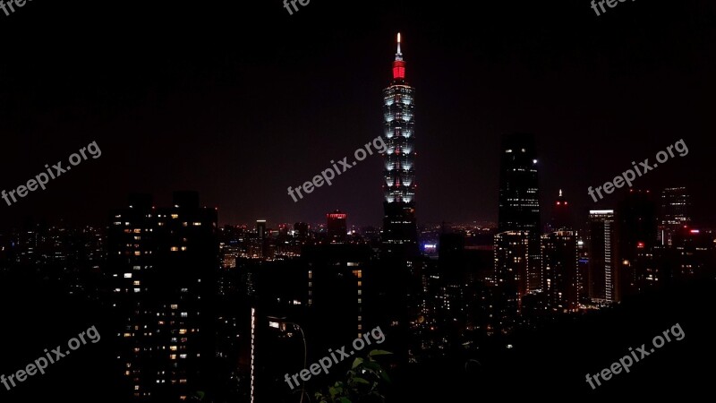 Night View Taipei Taiwan Landscape Construction