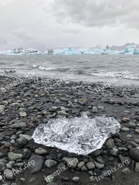 Iceland Rocks Ice Iceberg Jokulsarlon