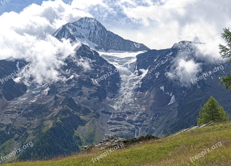 Alpine Mountain Snowcap Glacier Switzerland