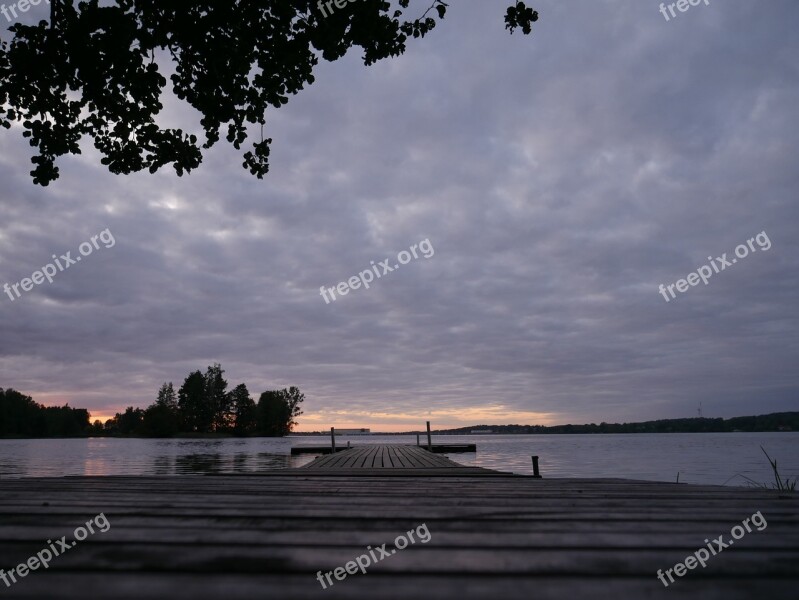 Latvia Pier Nature Sky Gloomy