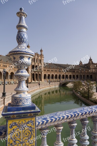 Andalusia Plaza De España Monument Architecture Bridge