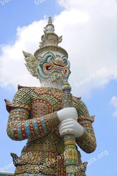 Wat Phra Kaew Yaksha Giant Demon Guardian