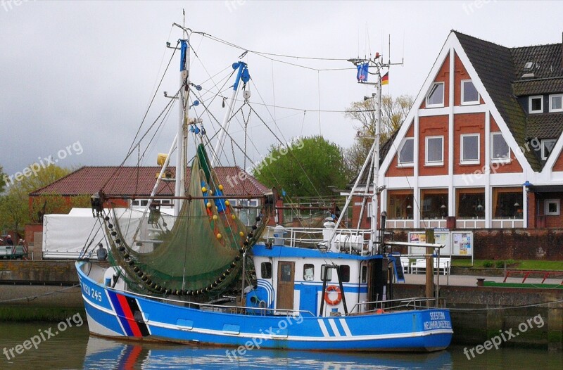 Neuharlingersiel Docks Shrimp Water North Sea