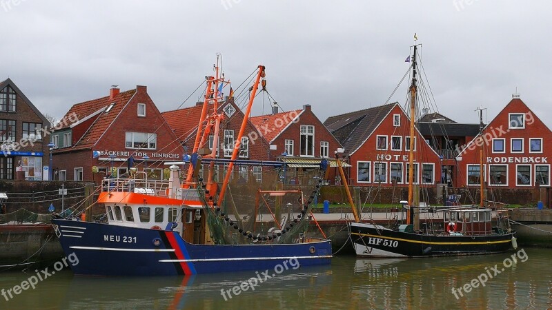 Neuharlingersiel Docks Shrimp Water North Sea