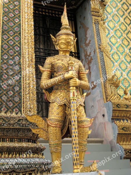 Bangkok Thailand Statue Buddhism Gold