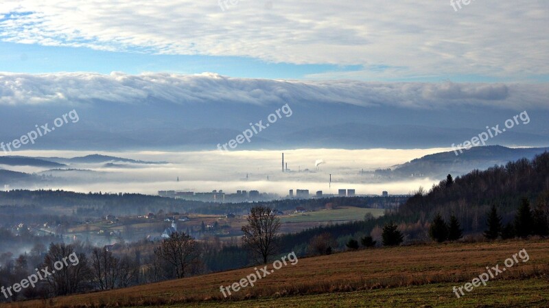 The Fog Landscape Haze Panorama Deer Mountain