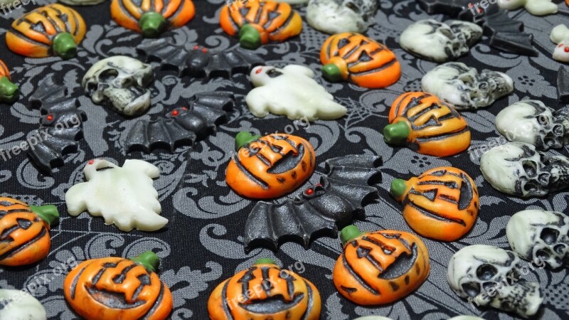 Art Soap Design Elements Black Orange Halloween Skulls