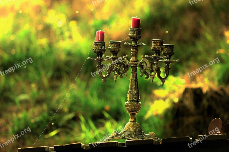 Candle Holders Cobweb Old Outdoor Mystical