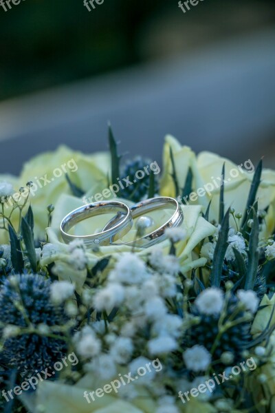 Bouquet Rings Wedding Love Before