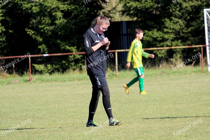 Football The Referee Judge Woman Girl