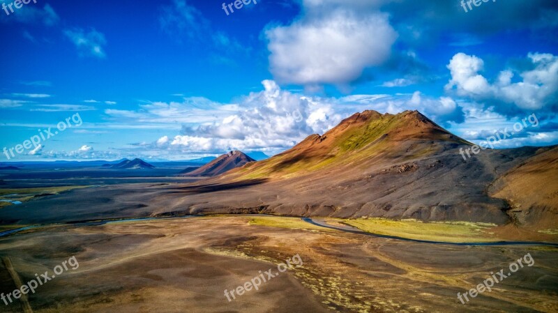 Iceland View Landscape Nature Clouds