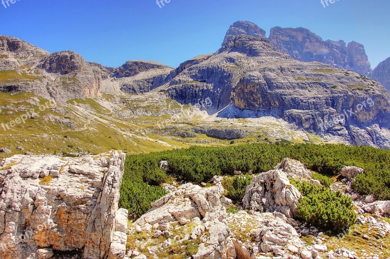 Cengia Alpe Dolomites Mountains Landscape Nature