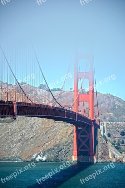 Golden Gate Bridge Suspension Bridge Construction Bridge San Francisco