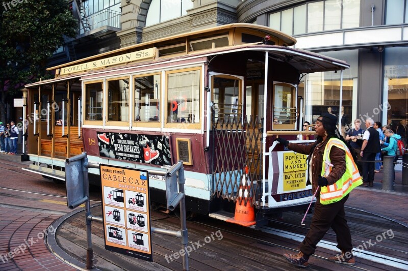 San Francisco Cable Car Transportation City Usa