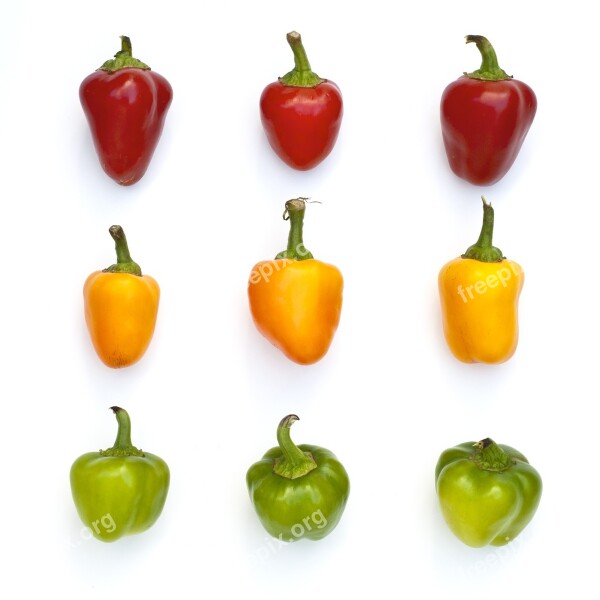 Peppers Vegetable Red Yellow Green