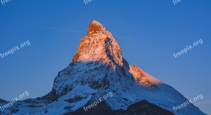 Mountain Aurora Matterhorn Zermatt Sky