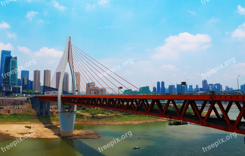 River Bridge Chongqing Building Free Photos