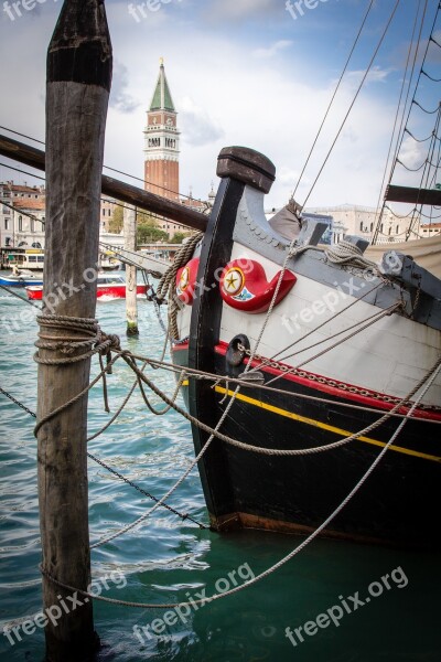 Venice Italy Gondola Europe Water