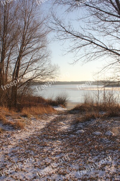 Winter Snow Path Tracks Print