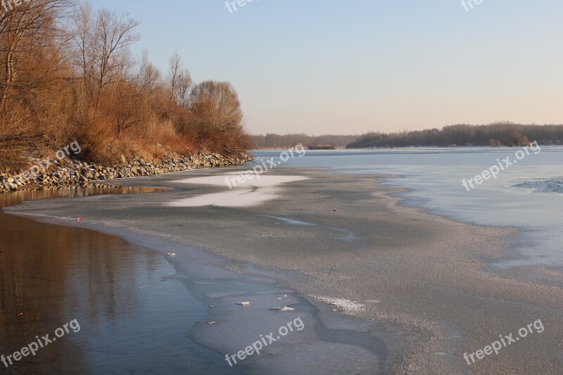 Lake Ice Nature Frost Trees