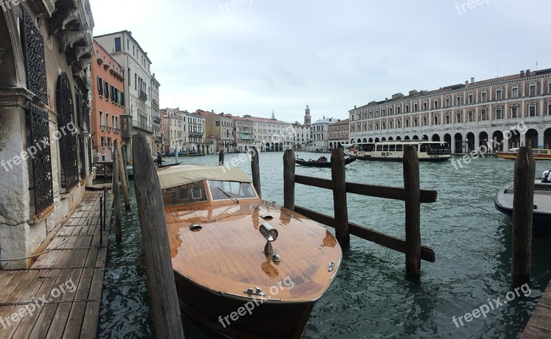 Venice Italy Boats Panorama Mystical