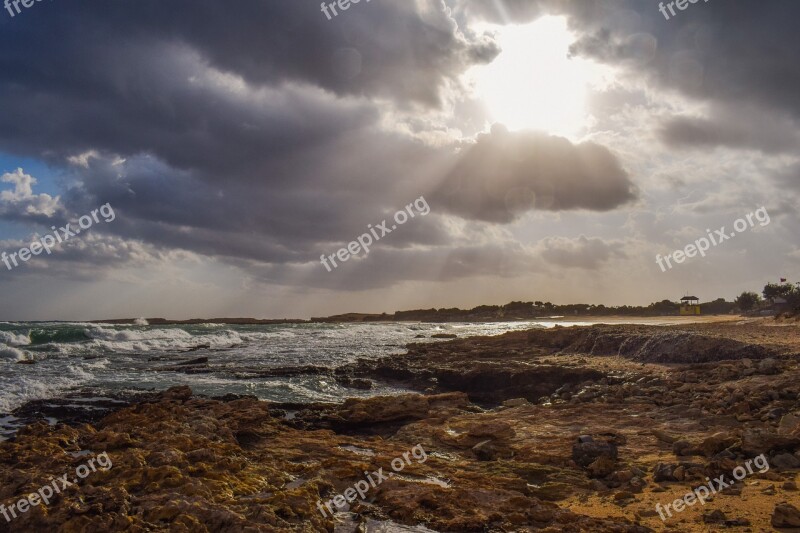 Beach Coast Sunset Sea Sky