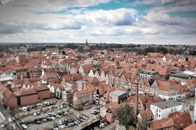 Lüneburg City Historic Old Town Germany Roofs