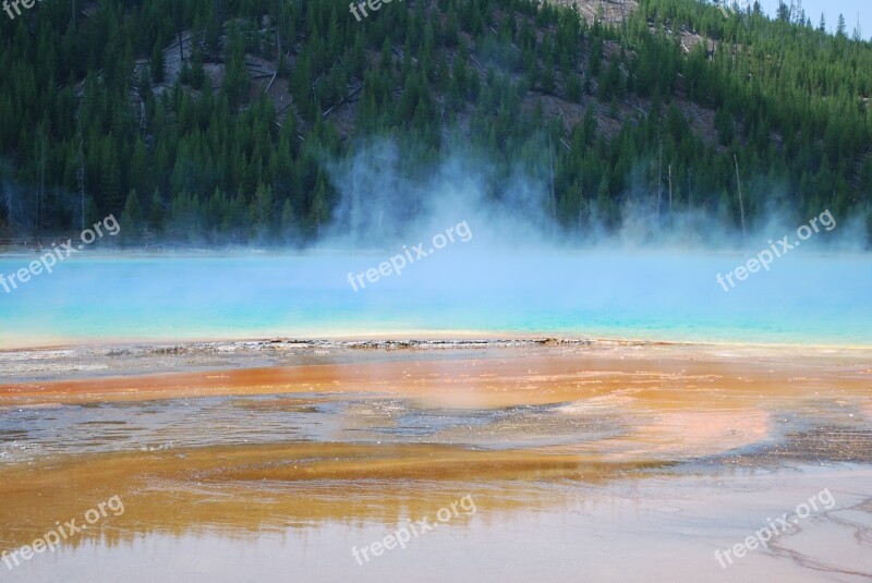 Beautiful Landscape Yellowstone Park National Steam