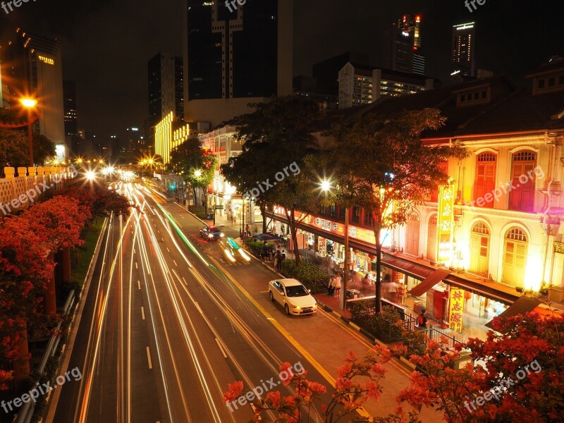 Time Lapse City Lights Cityscape Tourist