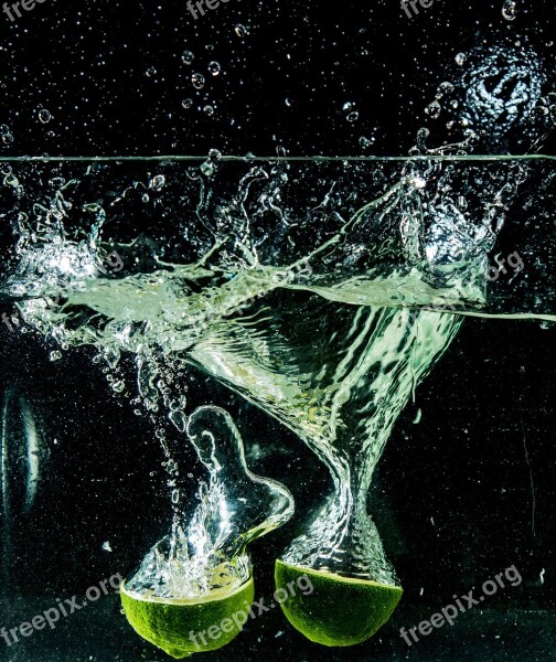 Splash Water Fruits Dropping Moment