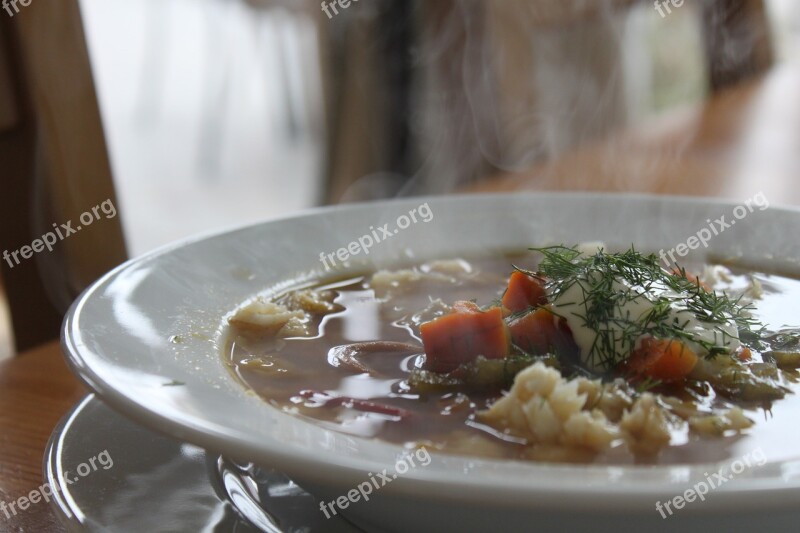 Dish Soup Eating Fish Soup Sea