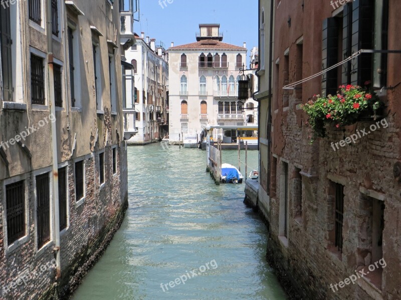 Italy Venice Channel Wharf Boat