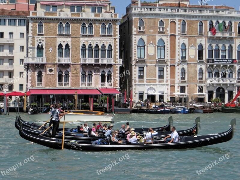 Italy Venice Gondola Boat Wharf