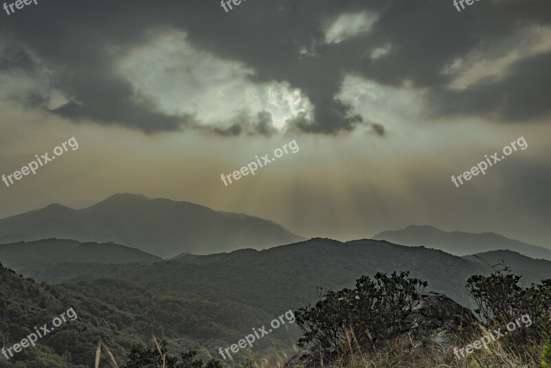 Twilight Cloud Mountain Range Dusk Sunset