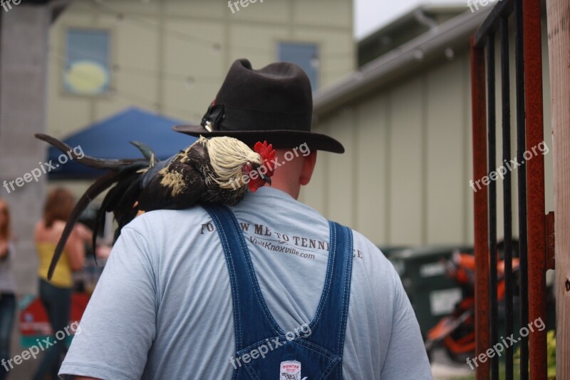 Chicken Pet Hat Overalls Man